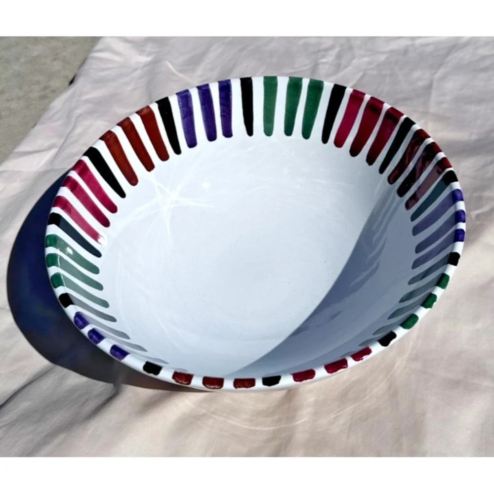 DERUTA BELLO Handmade SALAD SERVING BOWL / 9.75in / ITALY MAJOLICA / B Goldsmith
